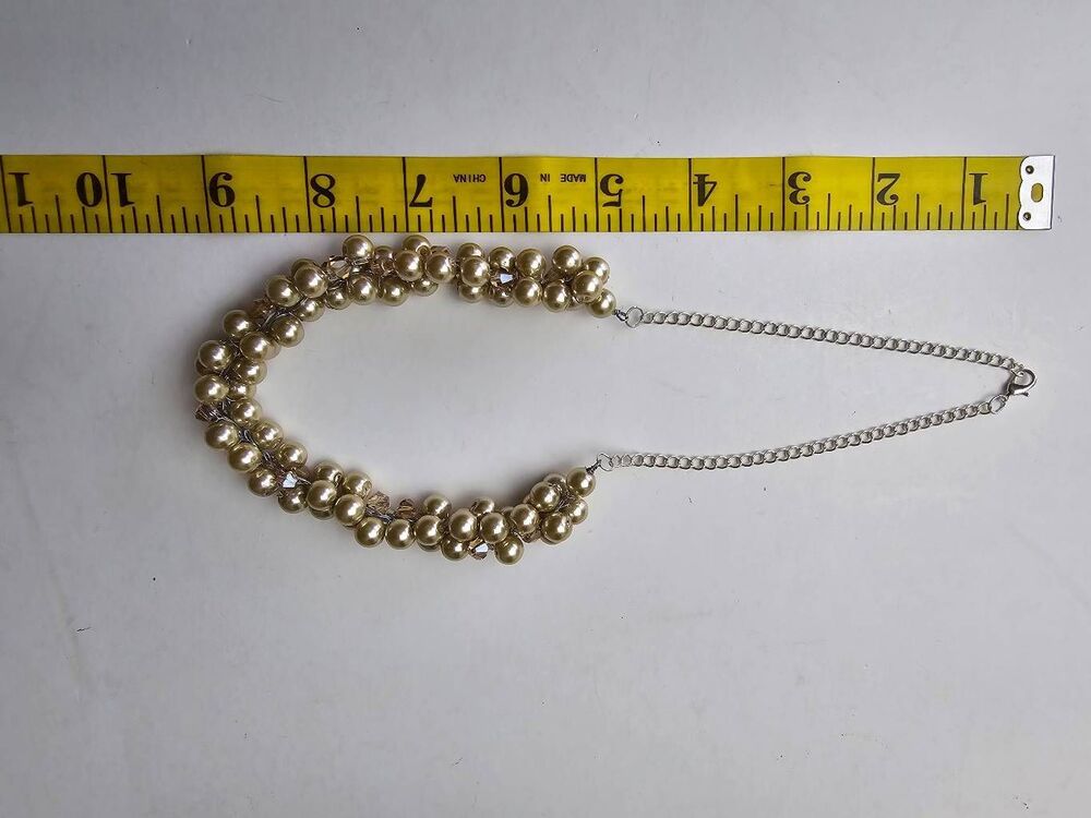Gold Pearl Cluster Necklace - Picture 6 of 6